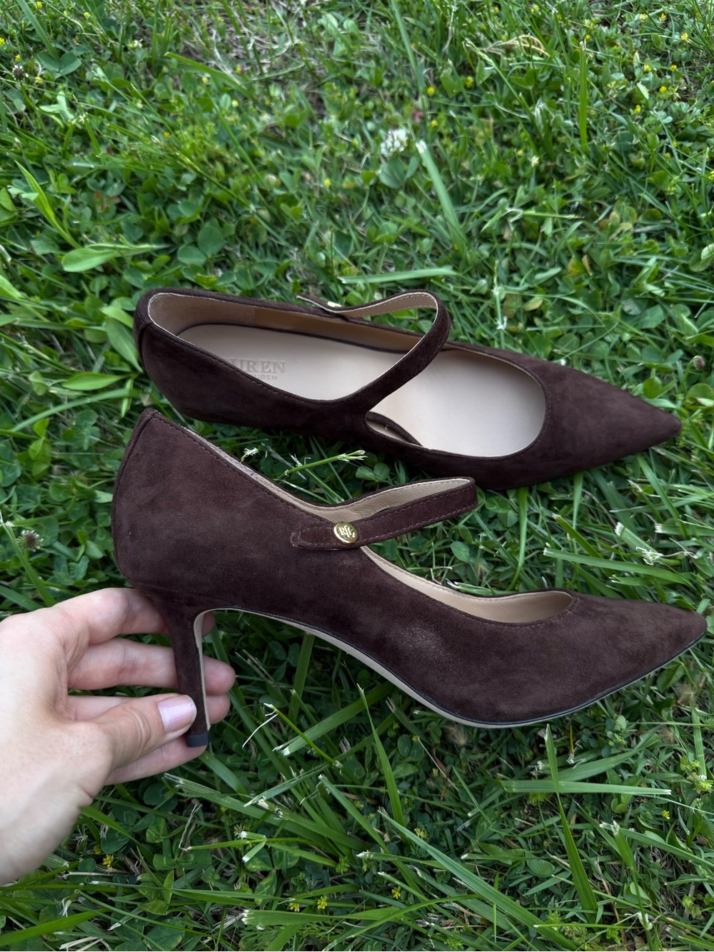 Lauren Ralph Lauren Lanette Suede Mary Jane Pumps size 8